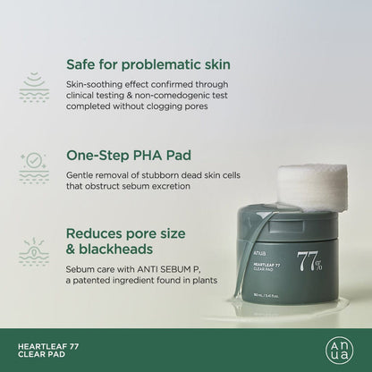 Heartleaf 77 Clear Pad 70ea 150ml